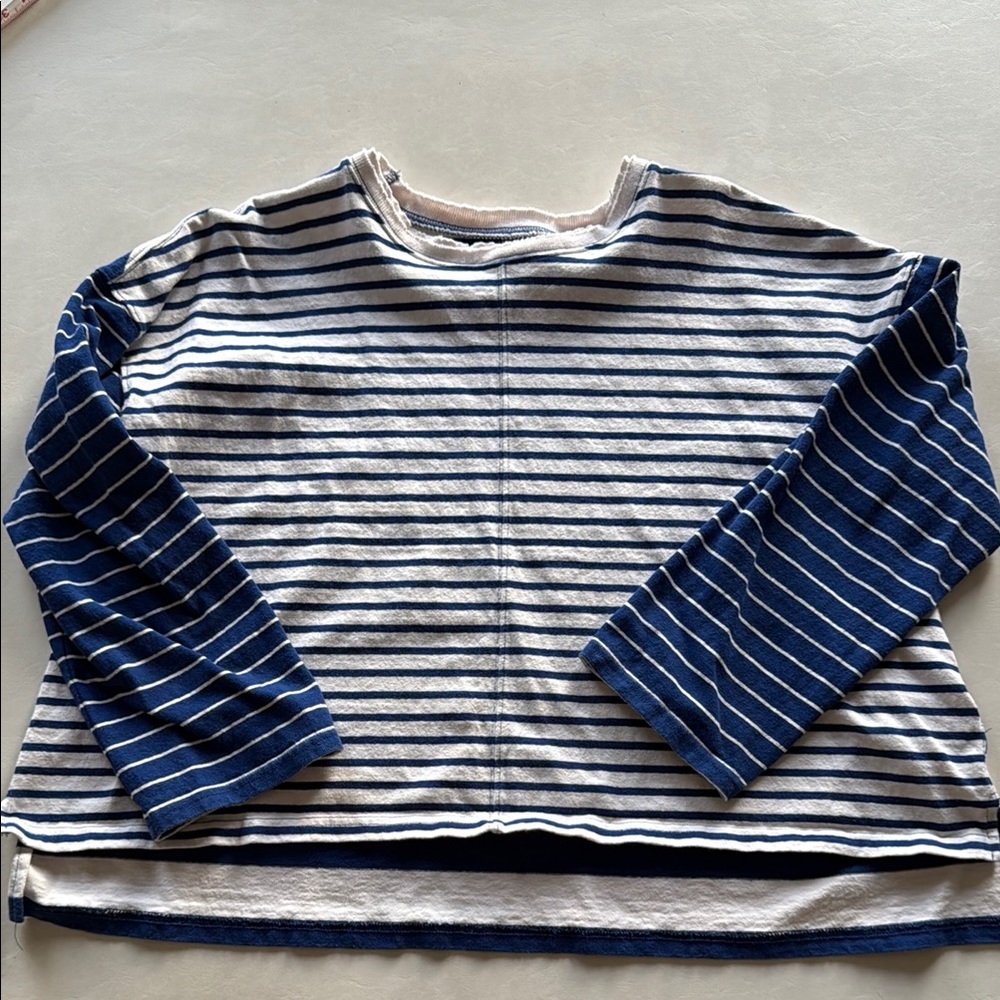 Madewell easy long sleeve rugby tee in contrasting stripe size L